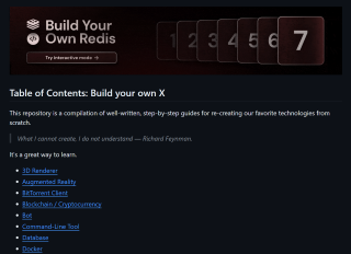 Screenshot of the build-your-own-x website
