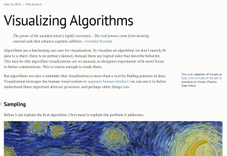Screenshot of the Visualizing Algorithms webpage